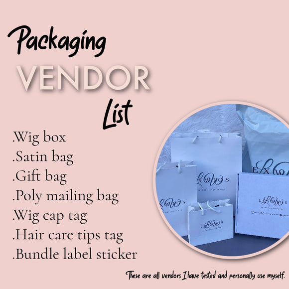 Packaging vendor list