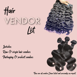 HAIR VENDOR LIST